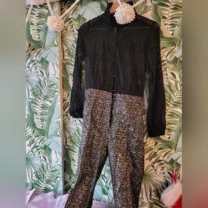 Black and Silver Women's Jumpsuit